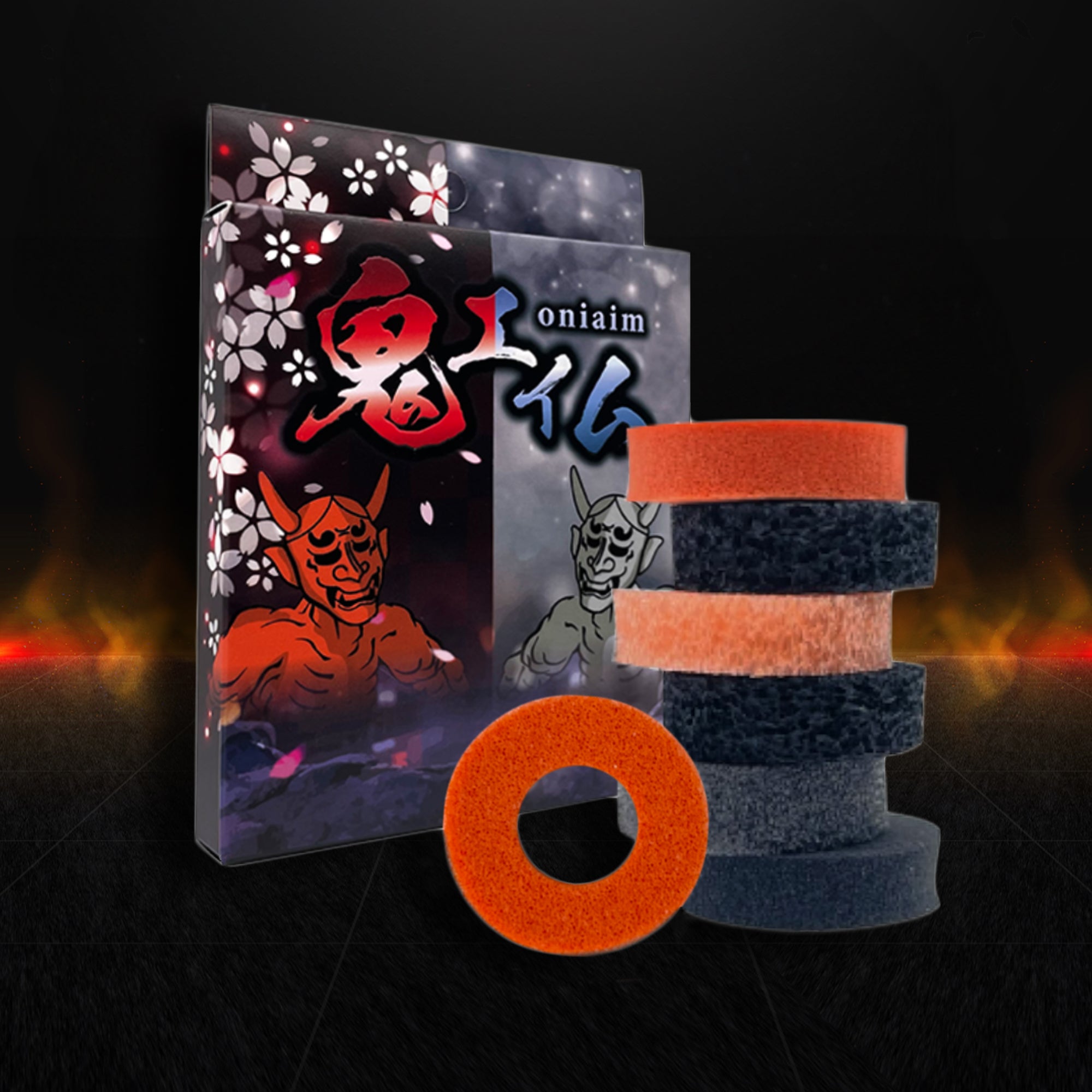 鬼輪-kirin- エイム向上リング ハイグレードサンプルセット(橙鬼・灰鬼各リング1個ずつ) 6個入り