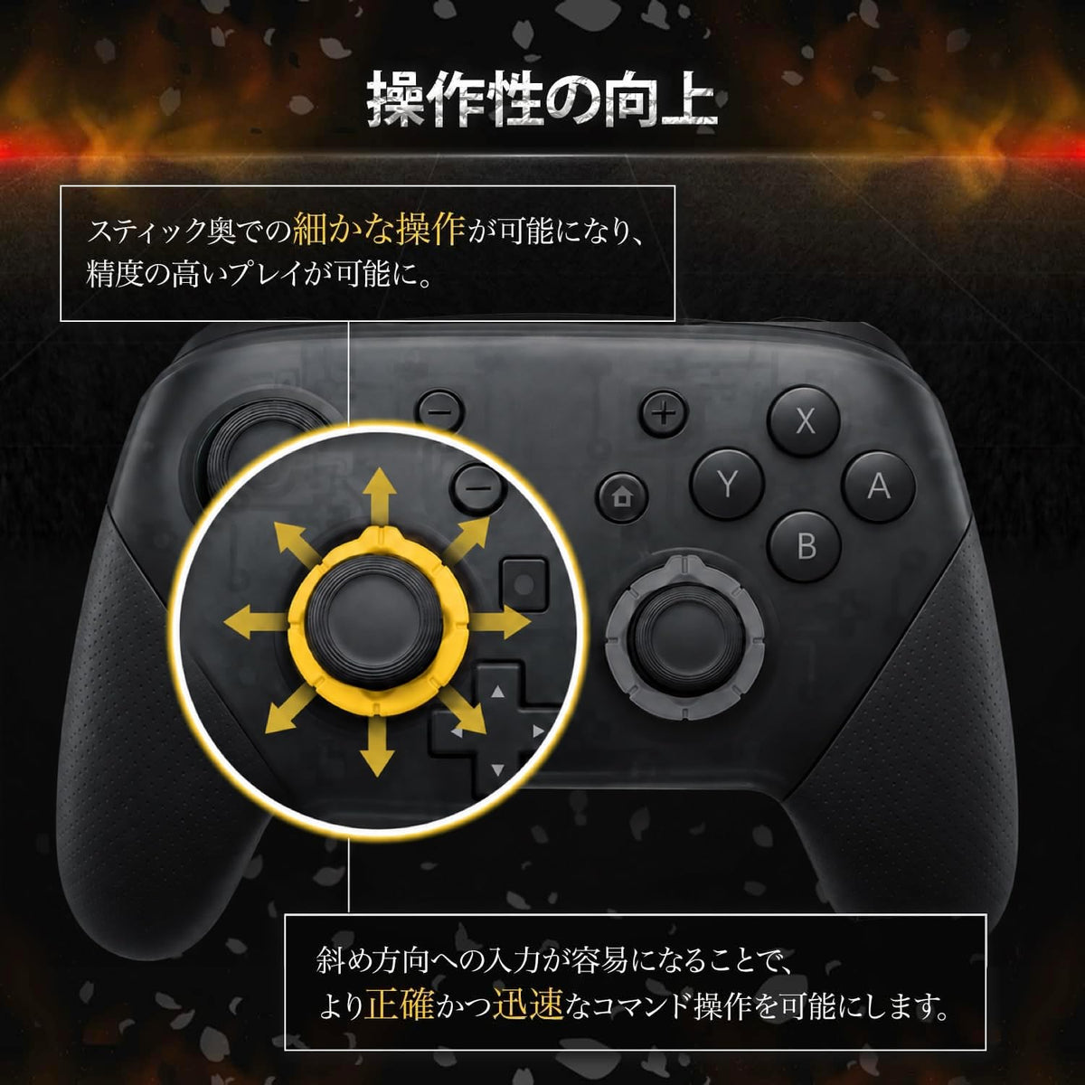 鬼エイム 八角リング Switch Proコントローラー用 スティックカバー ゲームキューブ操作感 格闘ゲーム FPS TPS