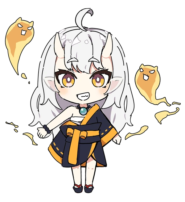 笑顔で手を開いてジャンボパックをご紹介するエイラちゃん